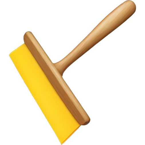 squeegee with long wooden handle emoji