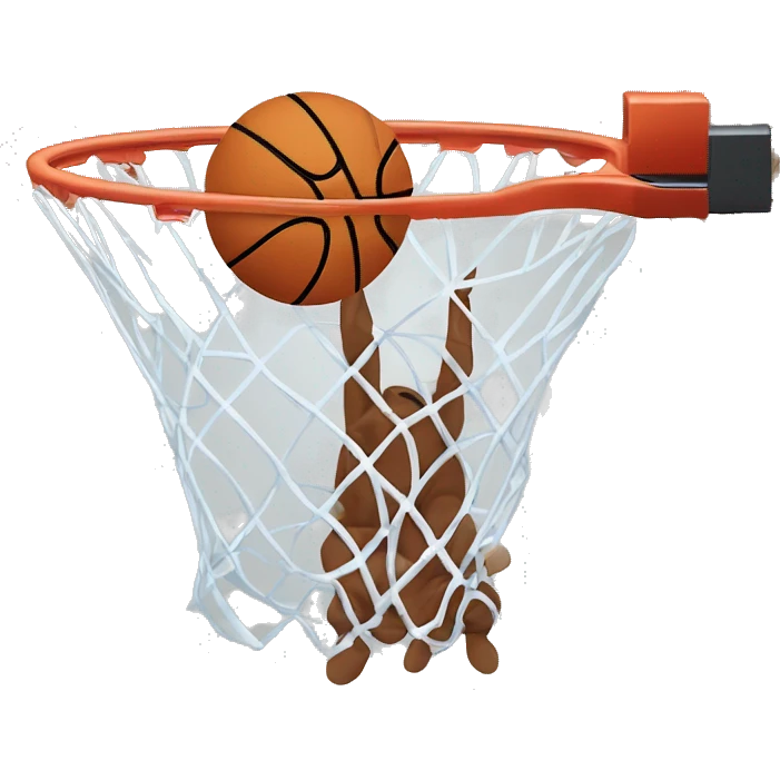  dunking ball into in basketball net emoji