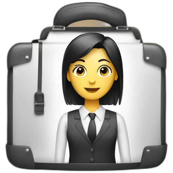 Human resources, black hair with briefcase emoji