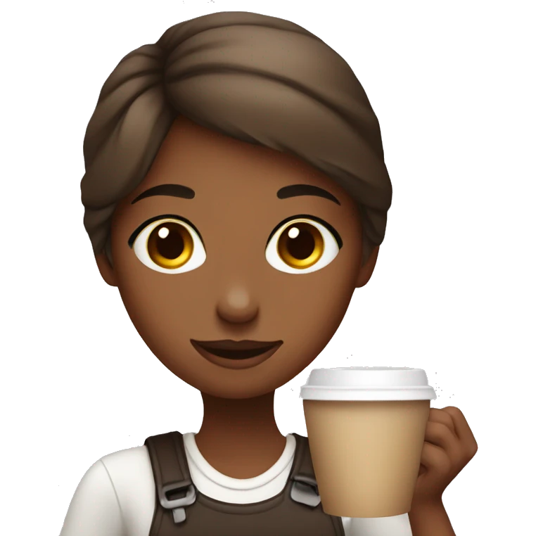 girl with speciality coffee  emoji