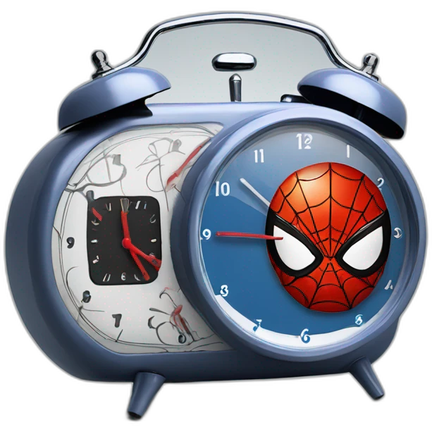 Funny spiderman modern alarm clock emoji