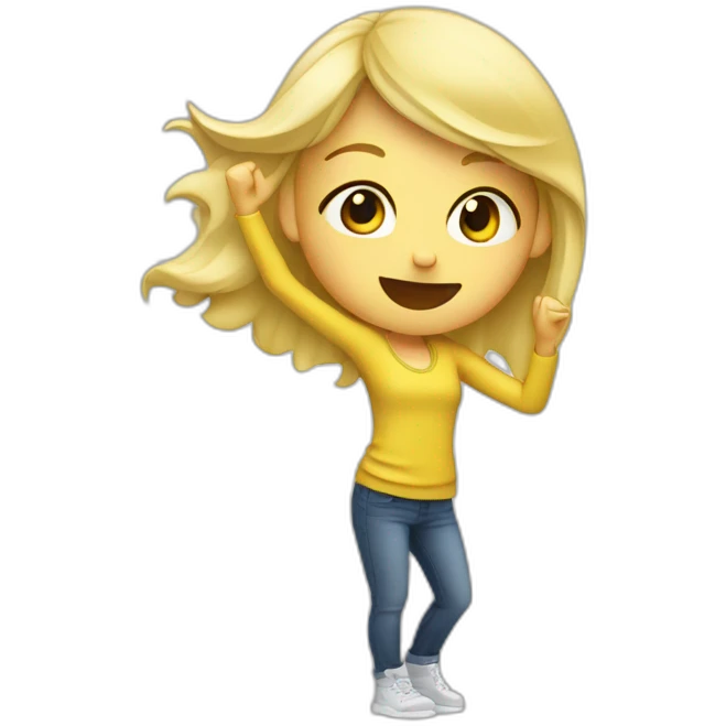 Fille blonde faisant le DAB emoji