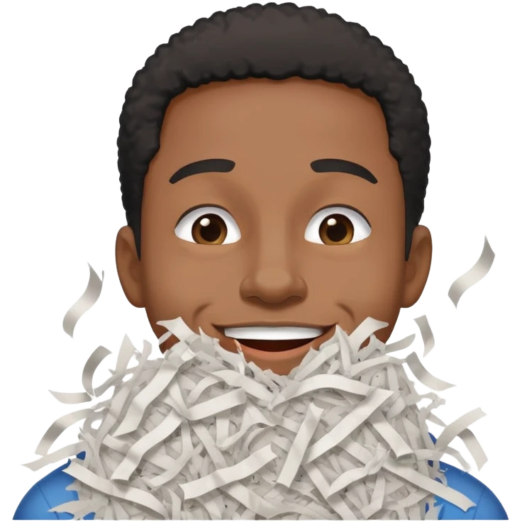 A black man kissing shred emoji