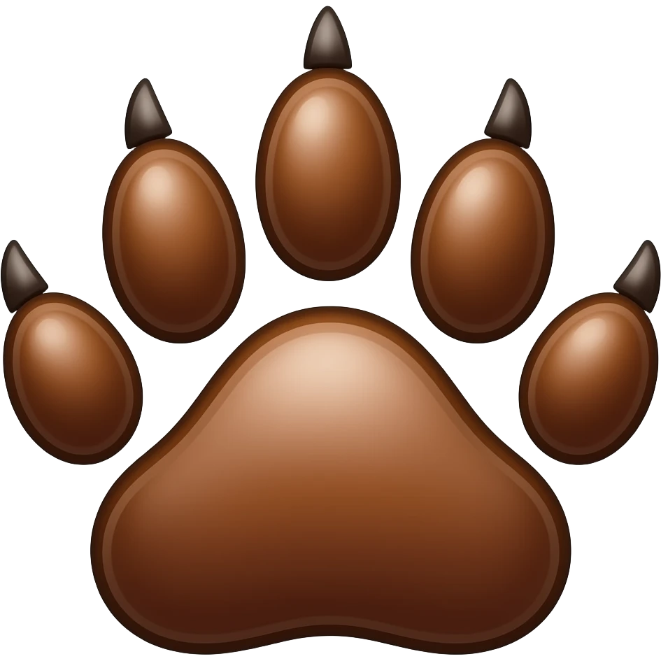 Brown wolf paw emoji