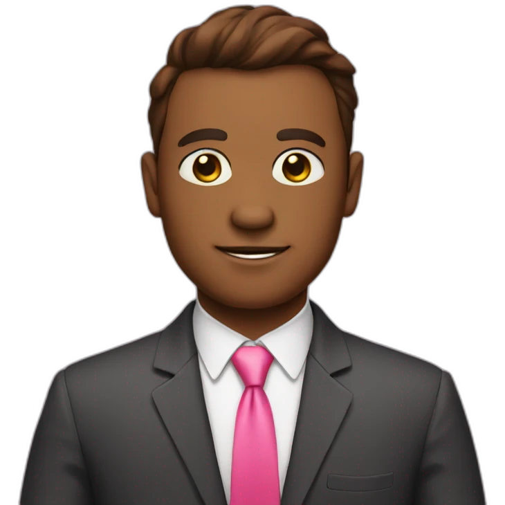 red skin man with pink tie emoji