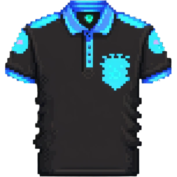 custom polo shirt with artificial intelligence design in pixel art style emoji
