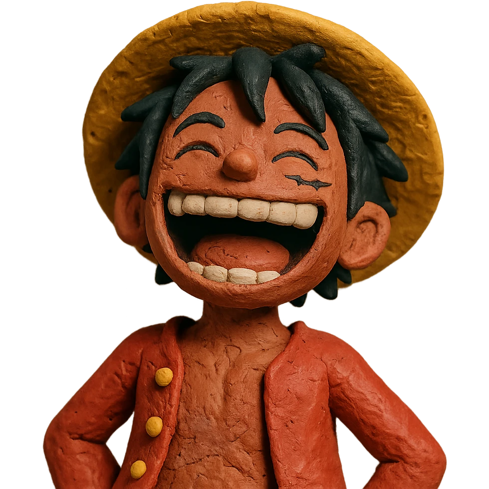 One Piece Luffy laughing emoji