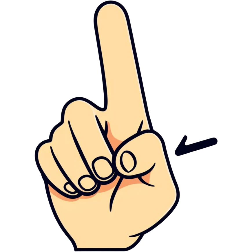 Pink middle finger emoji