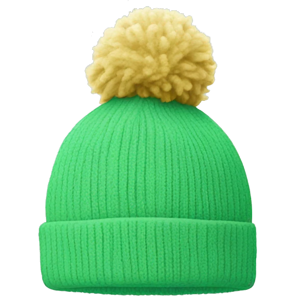 Light green beanie with a Pom Pom on top NO PERSON emoji