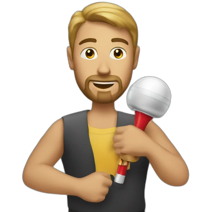 men taking a clubbell emoji