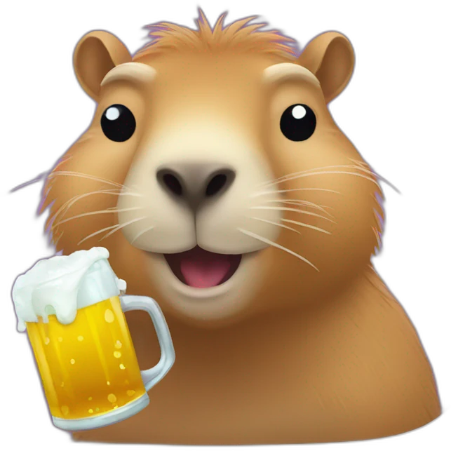Capybara drink a beer emoji