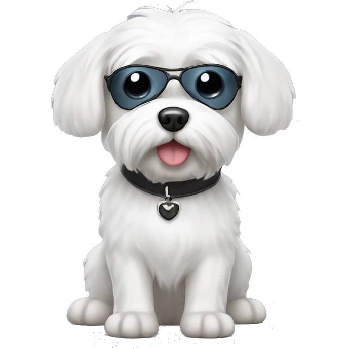 White Maltese dog with eye patch  emoji