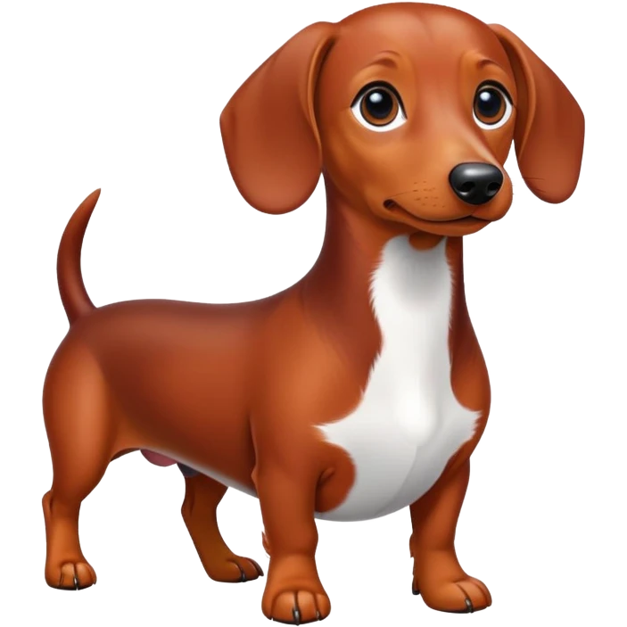 Red dachshund with white patch on its chest emoji