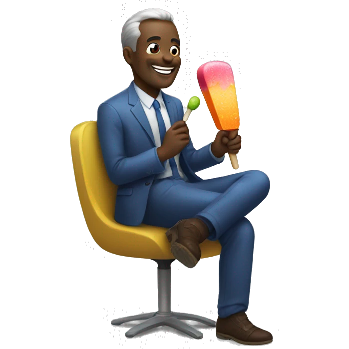 A man enjoying a popsicle in the nuclear world emoji