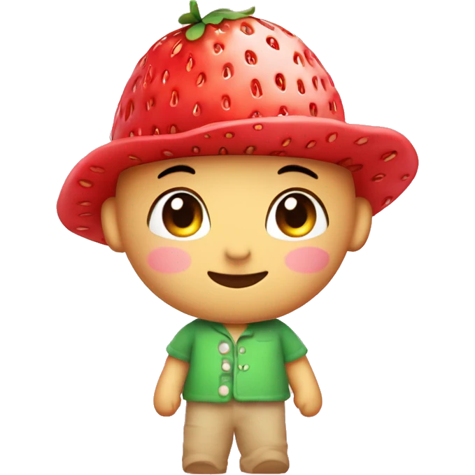 sonny angel with strawberry hat emoji