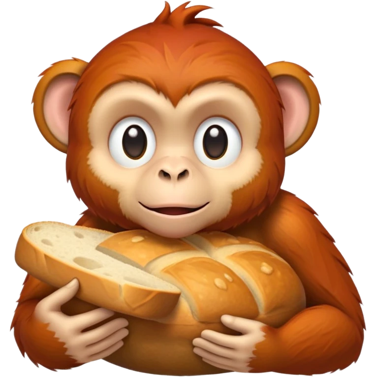 Red head monkey with bread emoji