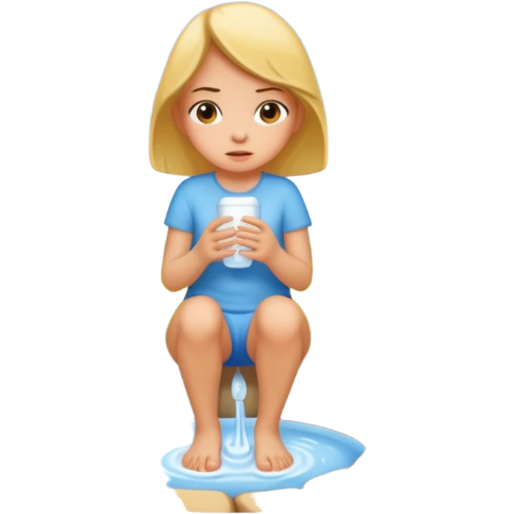 A girl peeing emoji