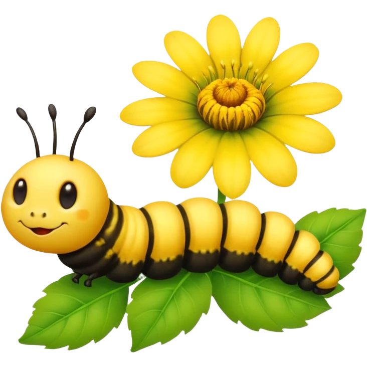 
caterpillar on flower emoji