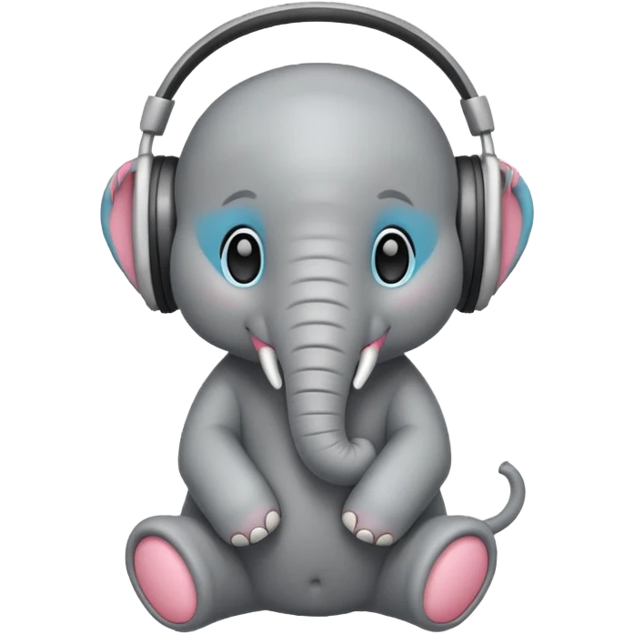 baby elephant with headphone emoji
