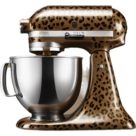 Realistic isolated bronze and leopard print kitchenaid mixer. emoji