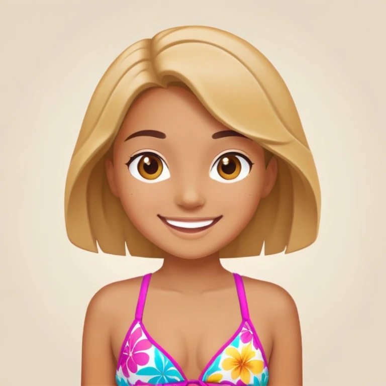 summer day with girl in bathing suit emoji