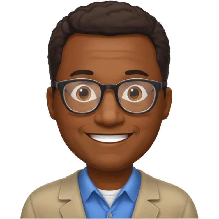 Middle-aged black office man I.T. Supervisor emoji