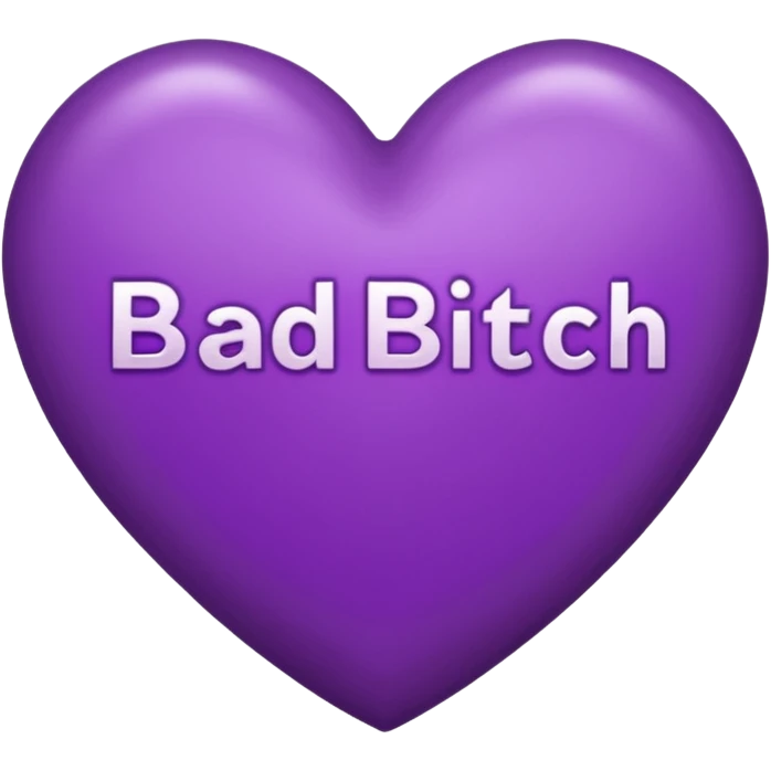 purple Bad bitch words written inside heart emoji