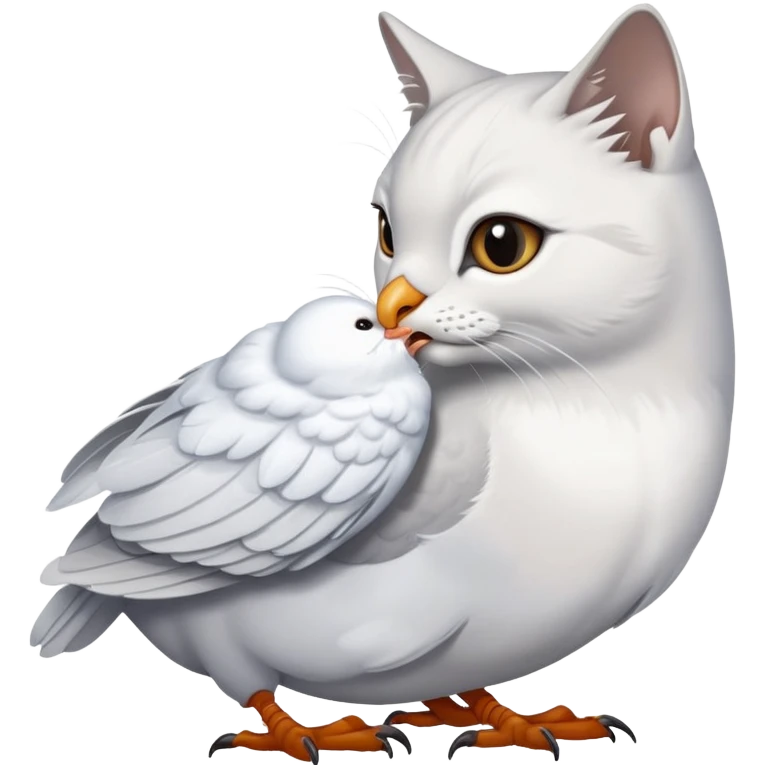 Dove bird eating a cat  emoji