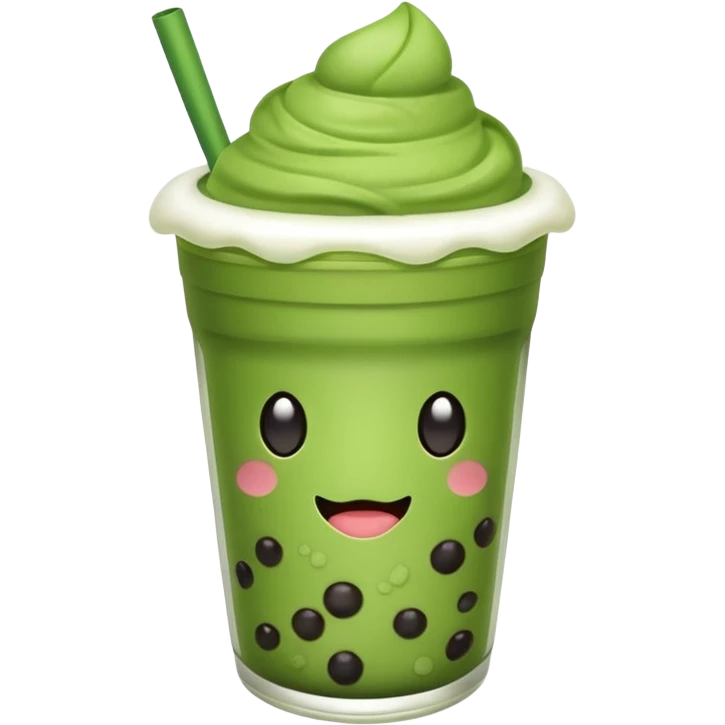 Matcha with boba emoji