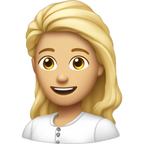 Ado cheveux mi long en areie avec coquille d’œuf sur la tête emoji