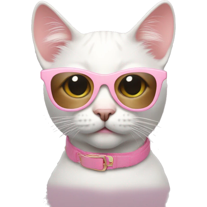 Cat with pastel pink sunglasses emoji