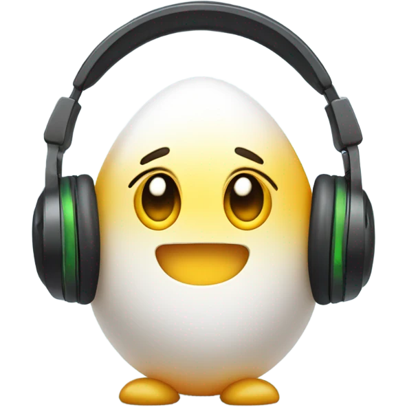 egg listening to music emoji