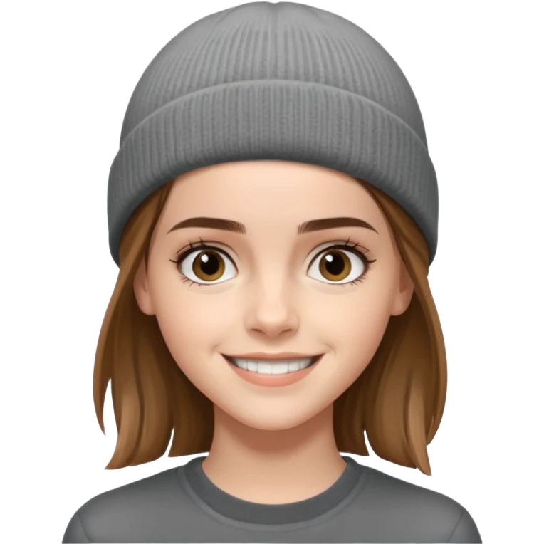 emma watson wearing gray beanie emoji
