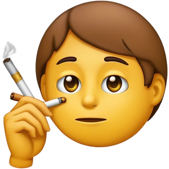 Yellow emoji smoking a blunt  emoji