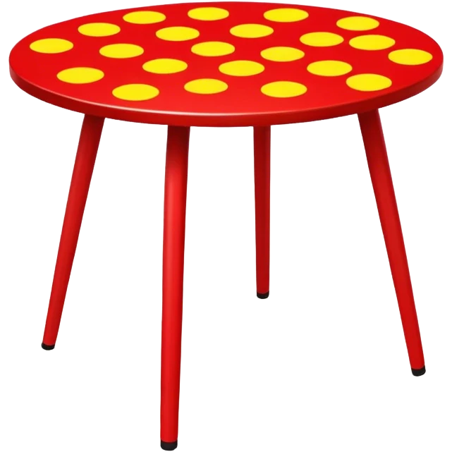 Red table with yellow dots emoji