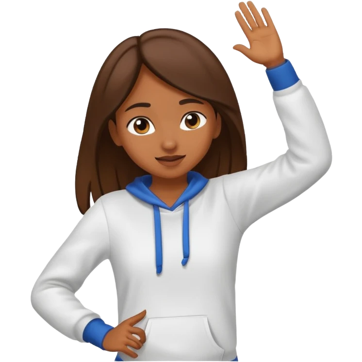 Chica morena haciendo el DAB emoji