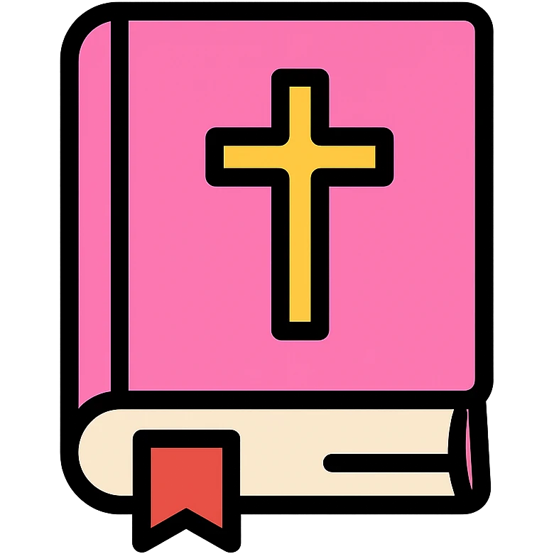 A pink bible emoji