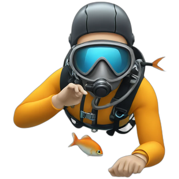 Diver with fishes emoji