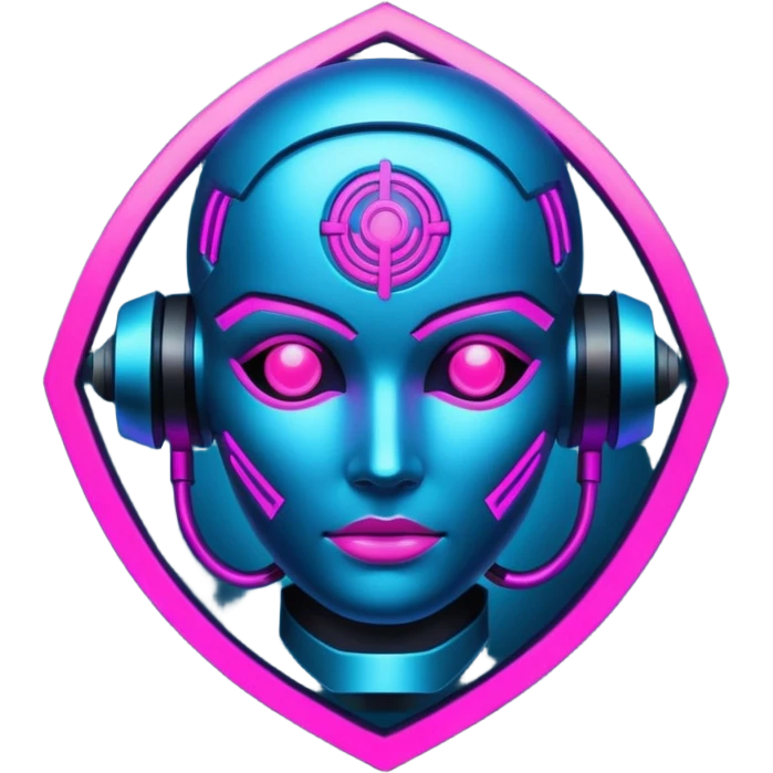 neon cyberpunk-themed icon representing artistic talent emoji