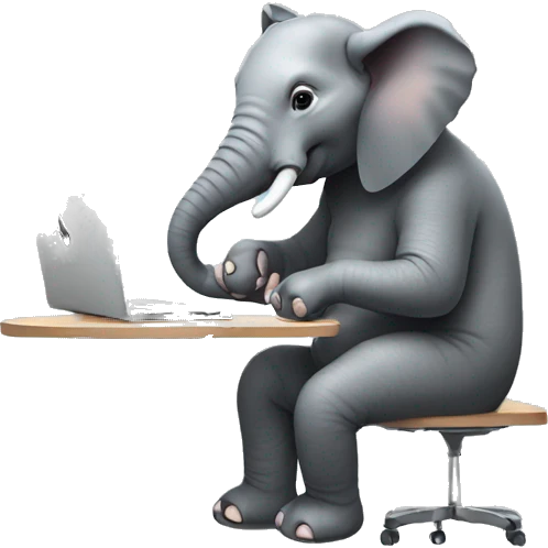 Elephant playing computer games  emoji