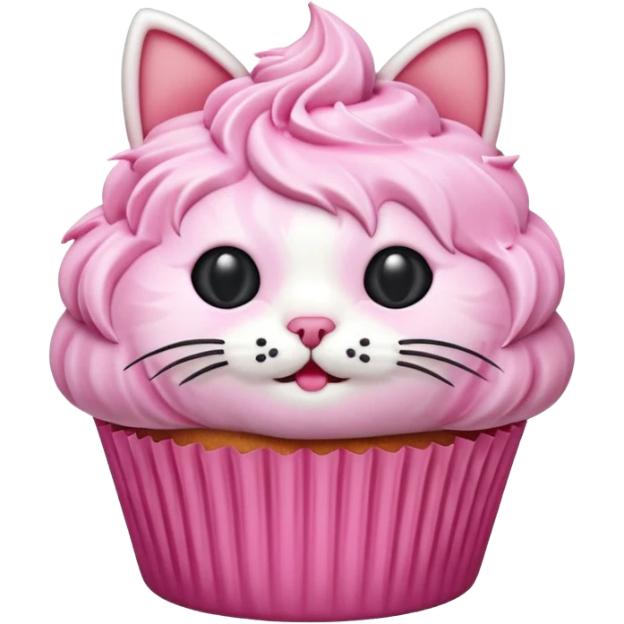 cat cupcake pink funny emoji