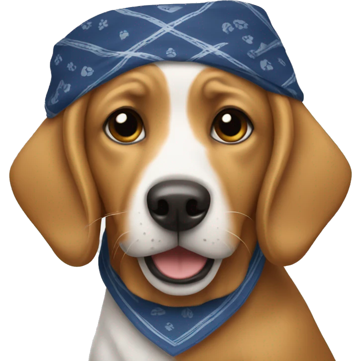 Dog wearing a bandanna emoji