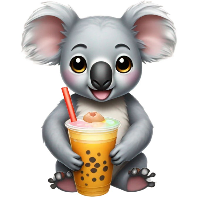 Koala drink boba emoji