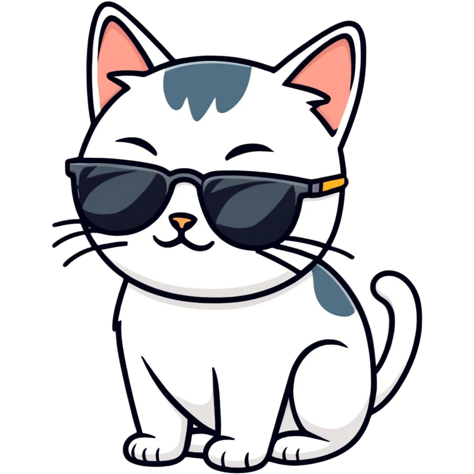 Cat with sunglasses emoji