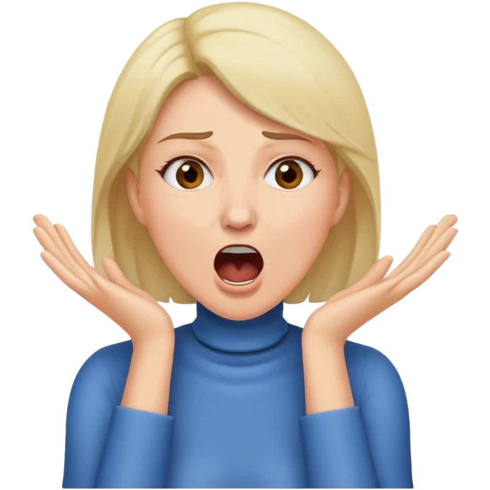woman with hands around throat screaming emoji