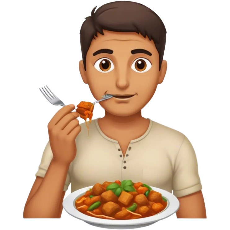 italian man eating indian food emoji