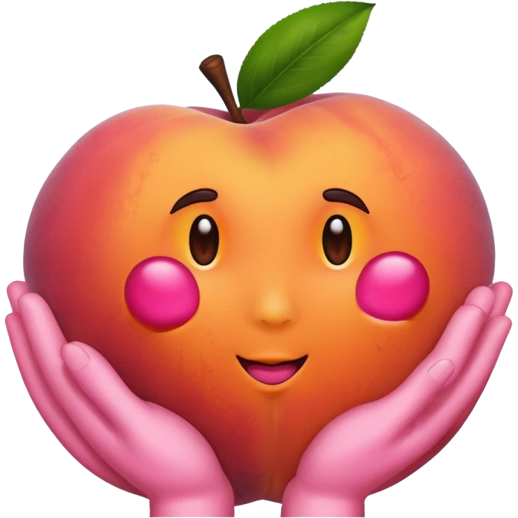 Peach with hand print emoji