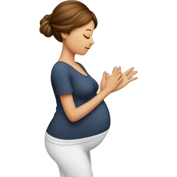 pregnant woman making an x with her hands emoji