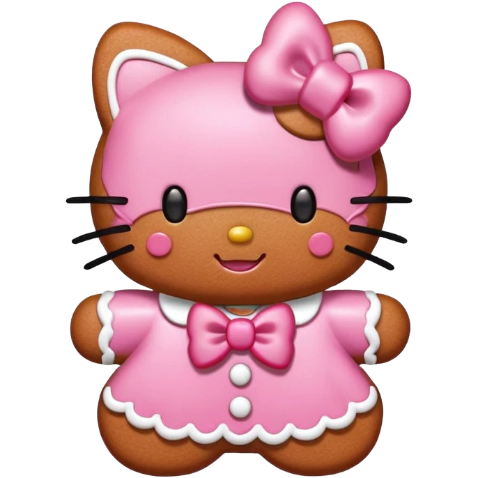 pink gingerbread hello kitty emoji