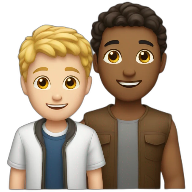 a brown boy and a white boy emoji